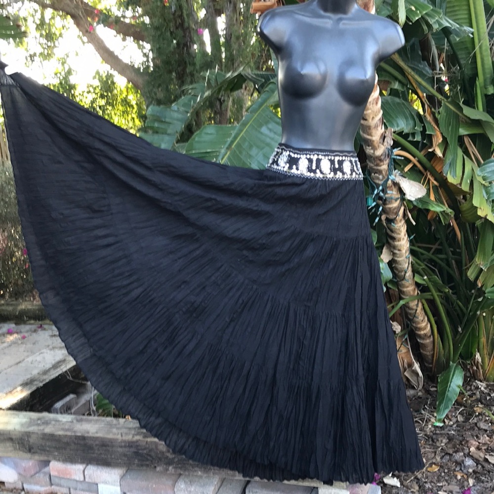 Nygard sequin waist cotton maxi skirt
